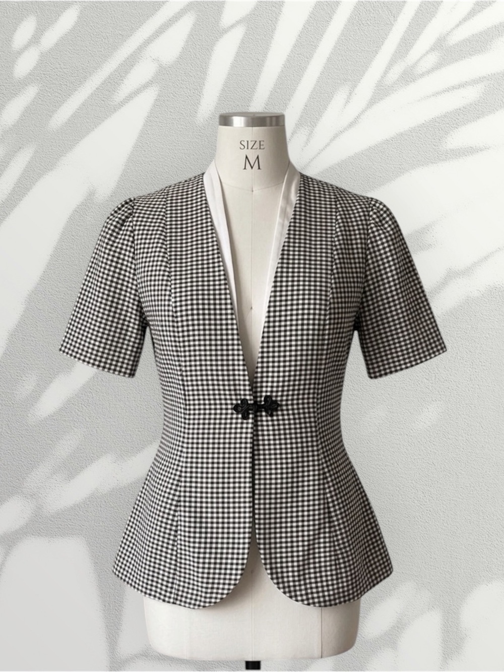 🖤 Vintage Gingham Short Sleeve Blazer / Peplum Top 🖤